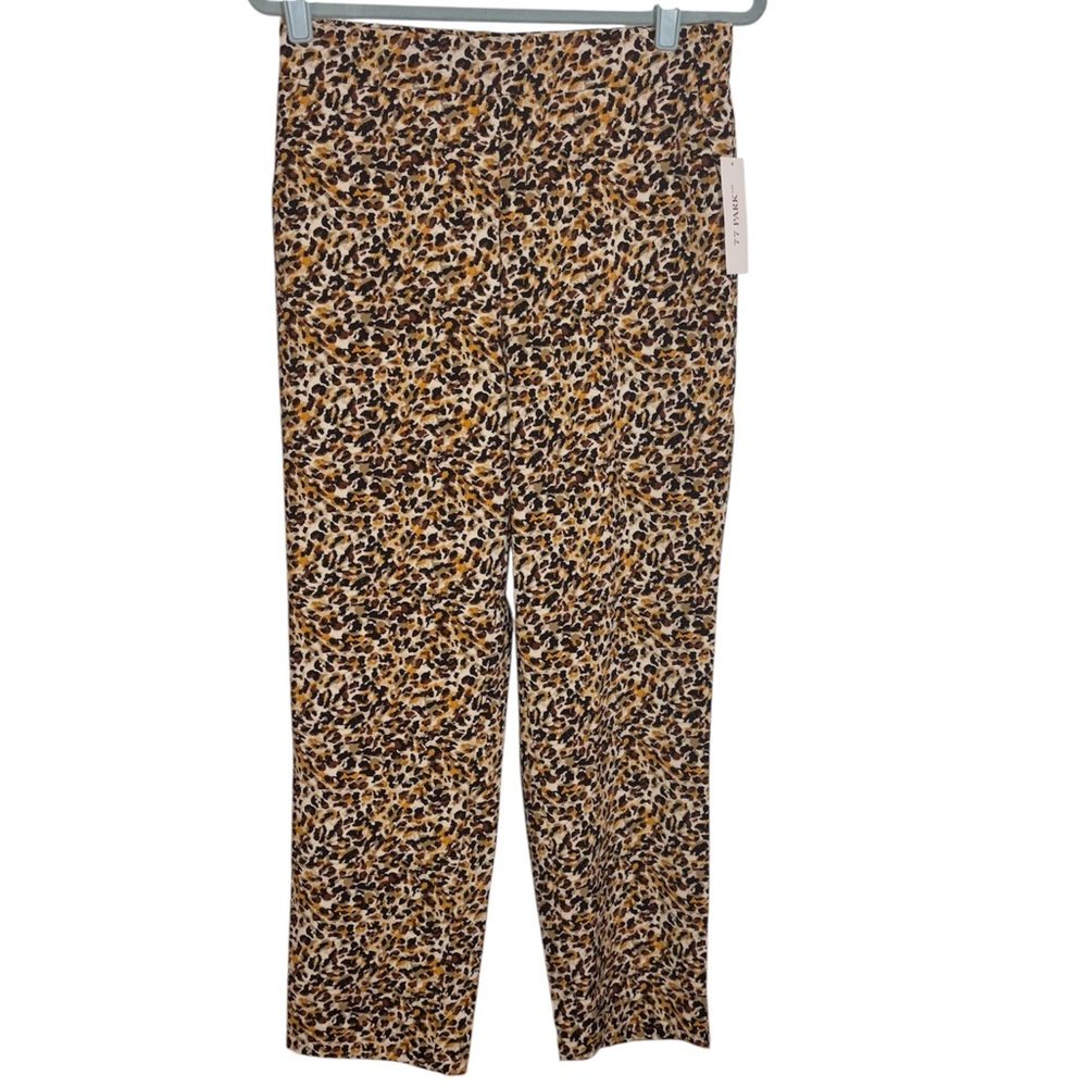 Wide Leg Pull On High Waist Pants Lightweight Animal Print Pockets Women’s Small